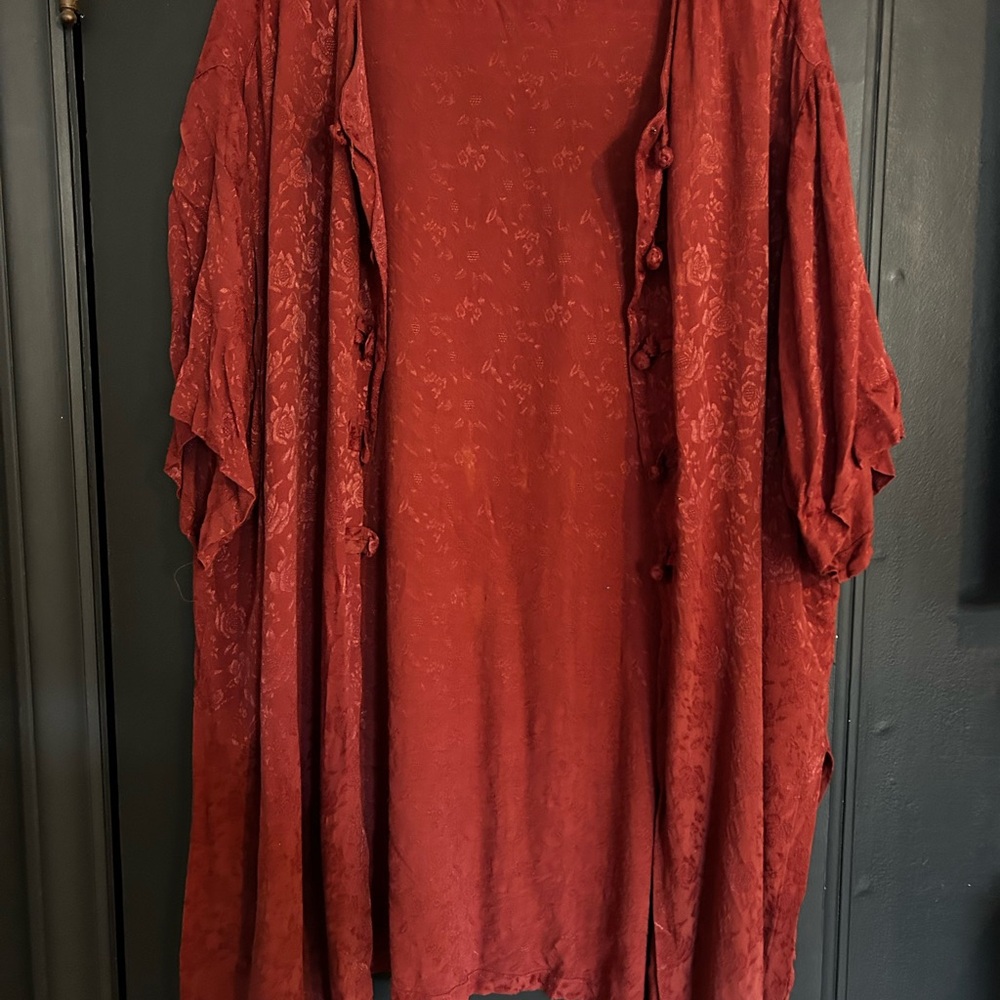 Elegant Red Women's Thin Jacket/Cardigan